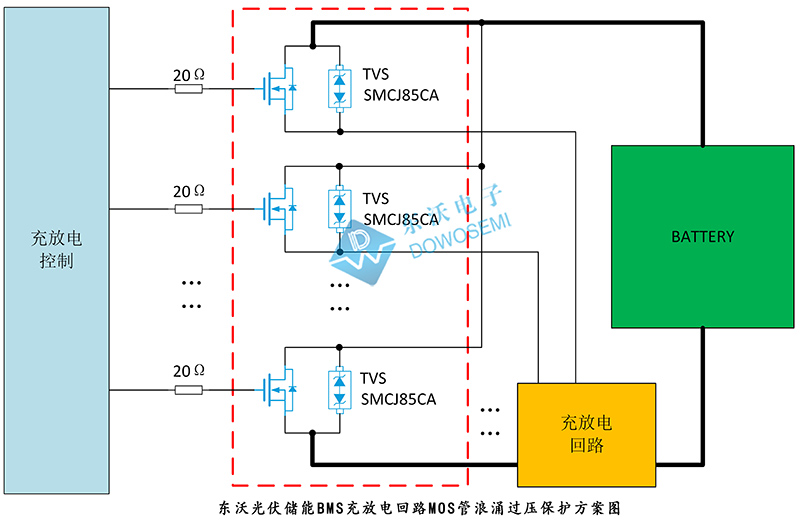 光伏儲(chǔ)能BMS充放電回路MOS管浪涌過壓保護(hù)方案圖.jpg